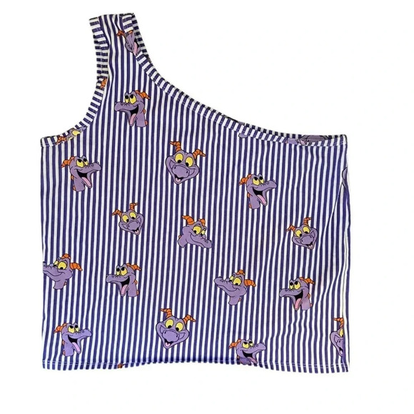 Wild Rich Kids One Shoulder Top Adult size 2XL rare Figment Disney Print - Picture 1 of 7